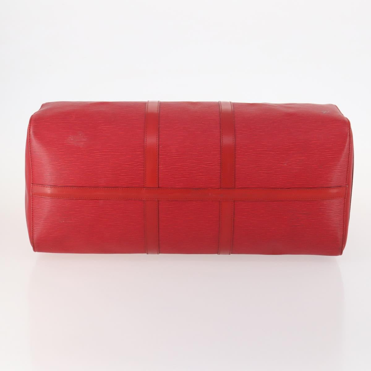 LOUIS VUITTON Epi Keepall 55 Boston Bag Red M42957 LV Auth LNZ240