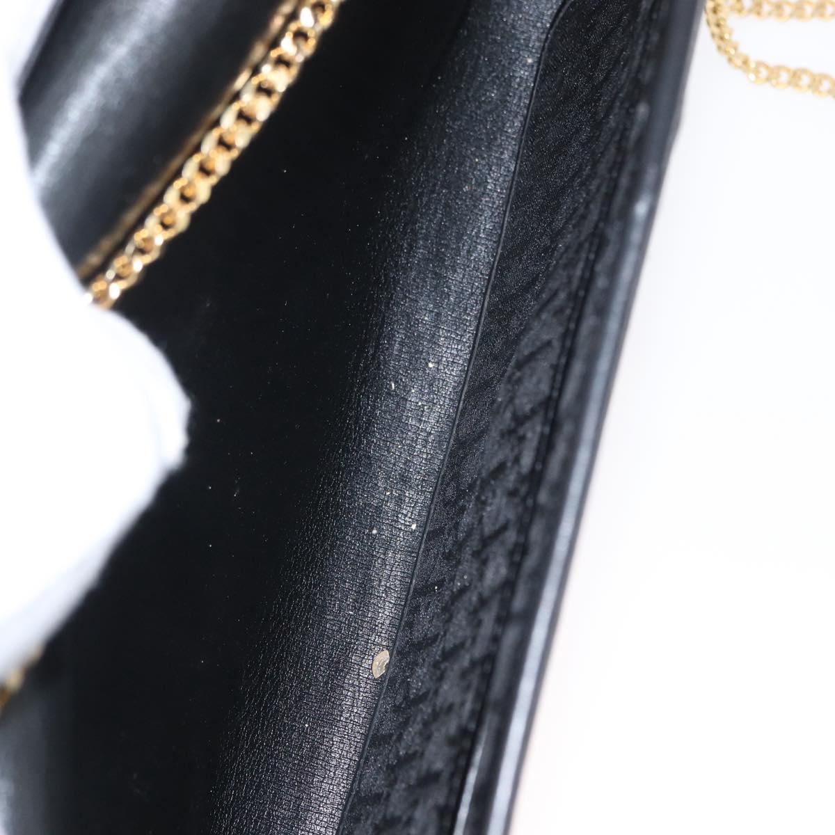 Christian Dior Trotter Canvas Chain Shoulder Bag Black Gold Auth LNZ250