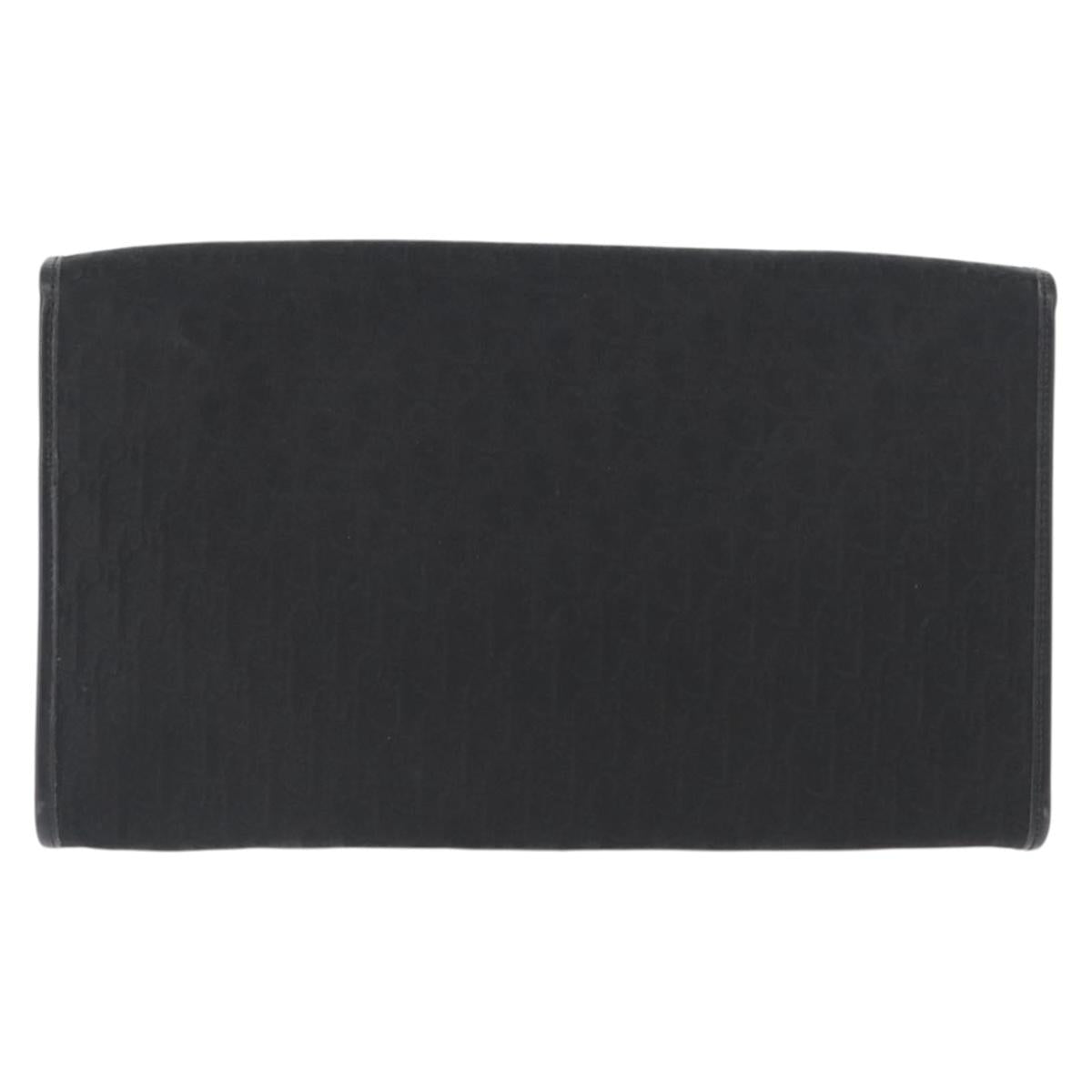 Christian Dior Trotter Canvas Chain Shoulder Bag Black Gold Auth LNZ250