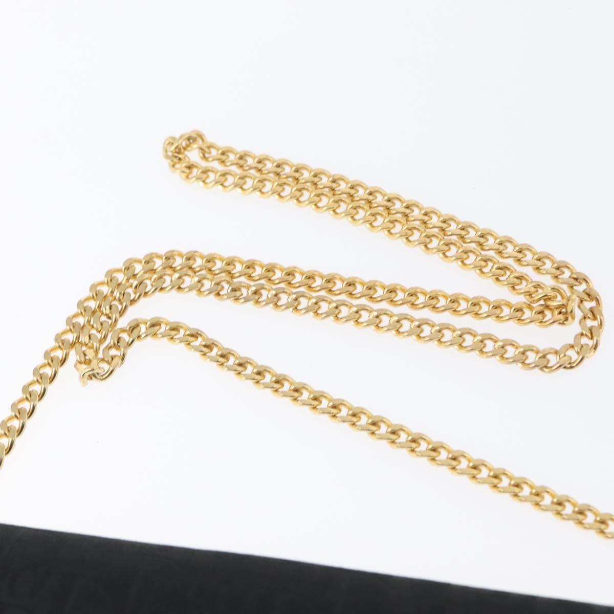 Christian Dior Trotter Canvas Chain Shoulder Bag Black Gold Auth LNZ250