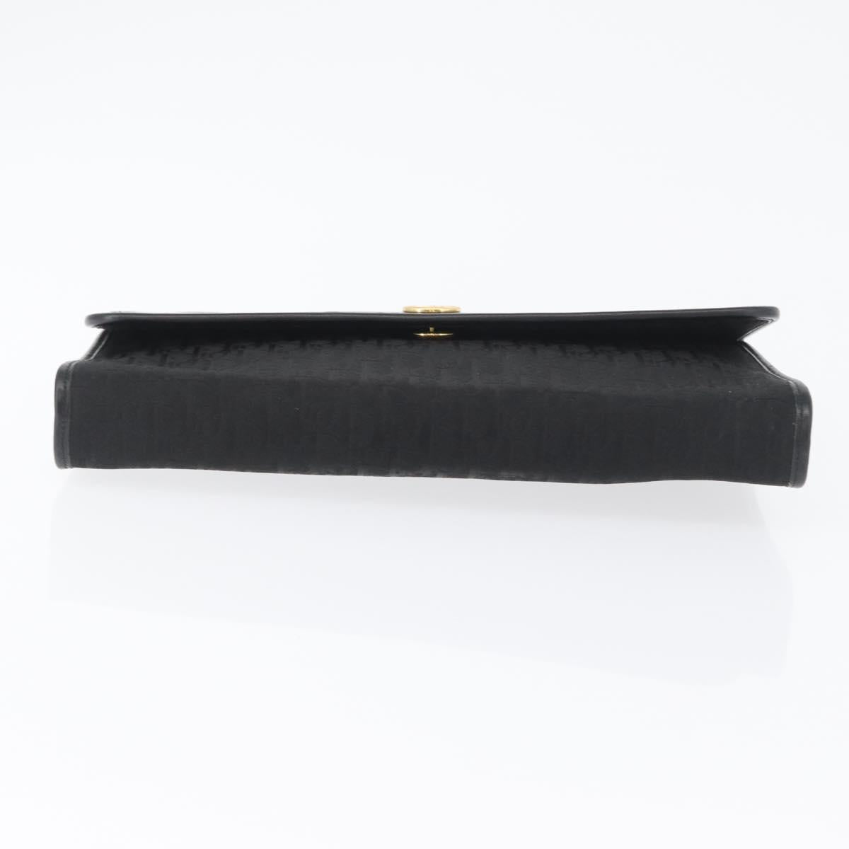 Christian Dior Trotter Canvas Chain Shoulder Bag Black Gold Auth LNZ250