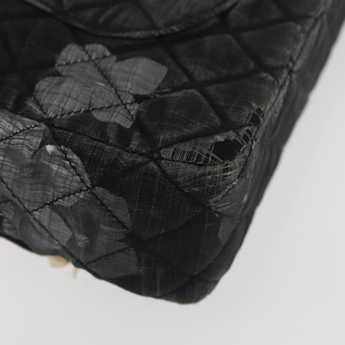 CHANEL Matelasse 25 Chain Shoulder Bag cotton Gold Black CC Auth LNZ255SM
