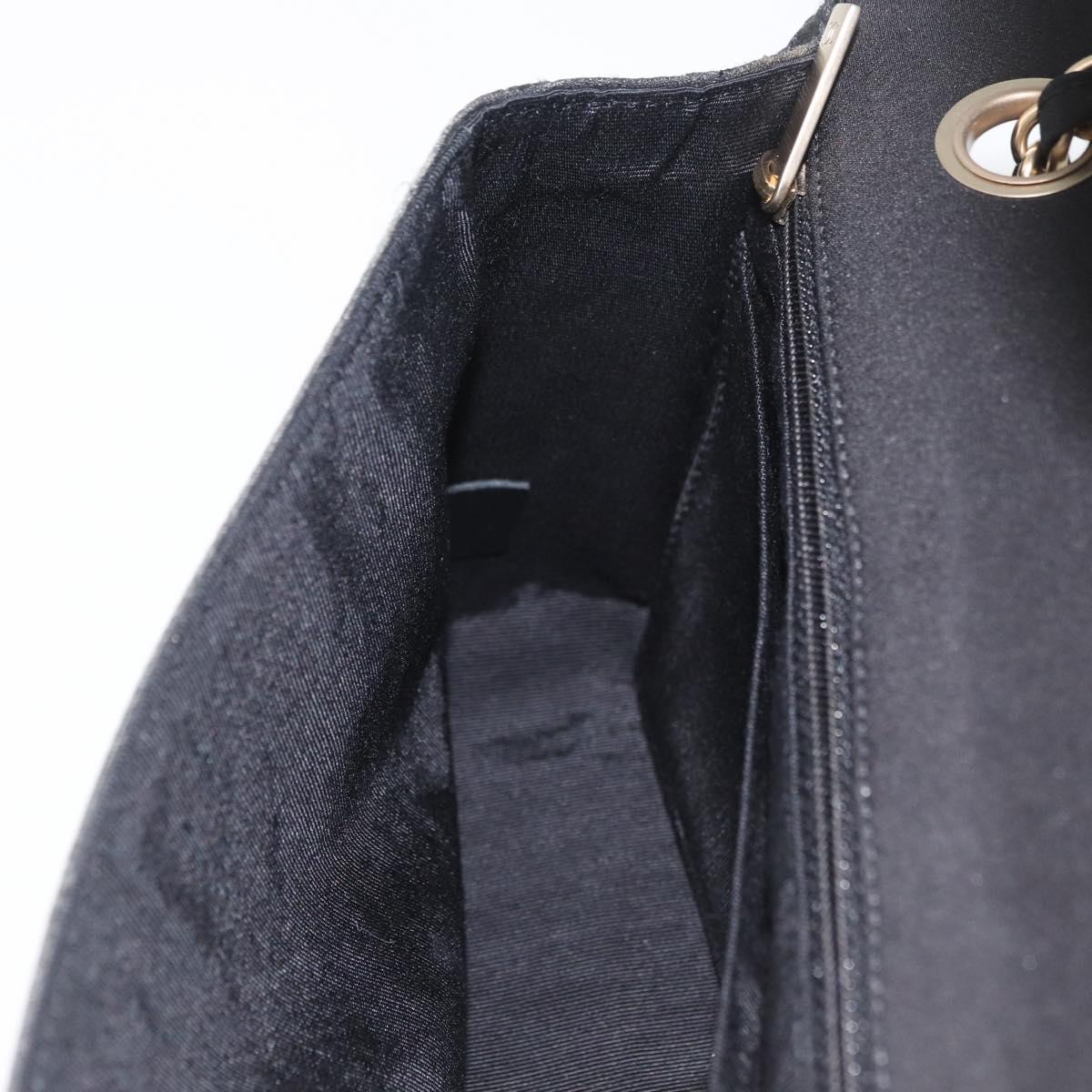 CHANEL Matelasse 25 Chain Shoulder Bag cotton Gold Black CC Auth LNZ255SM