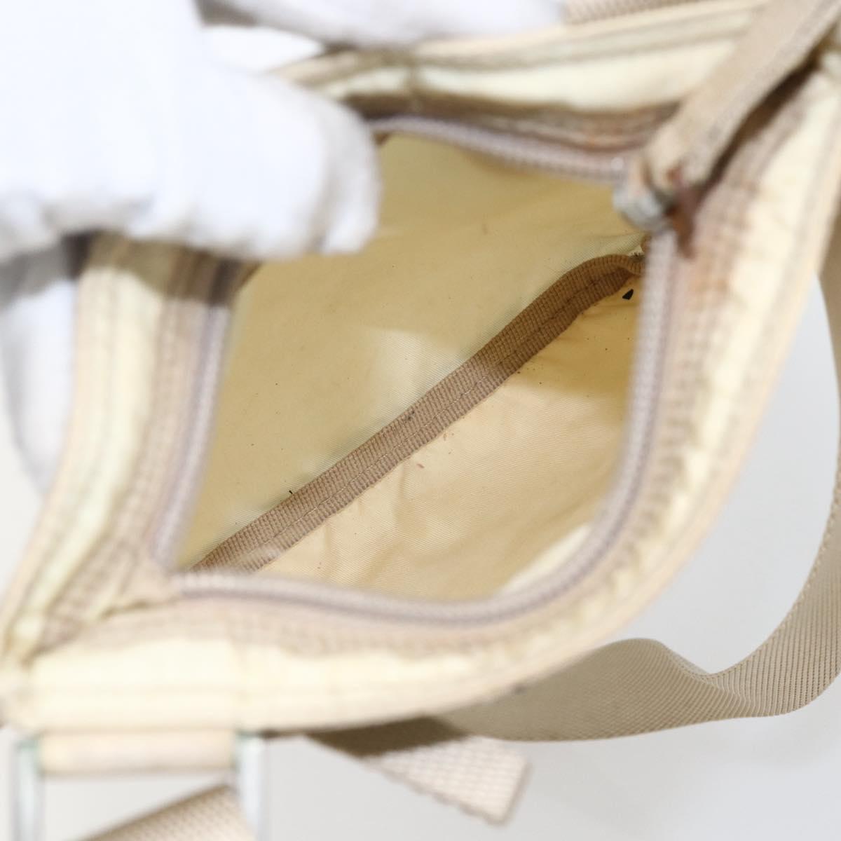 PRADA Shoulder Bag Nylon Ivory Silver Auth LNZ256