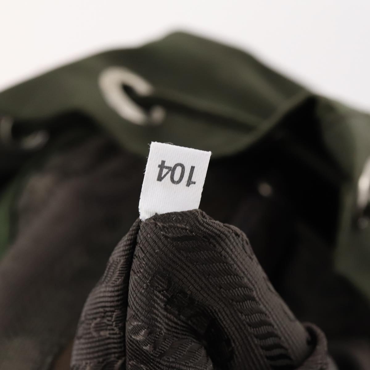 PRADA Backpack Nylon Khaki Silver Auth LNZ259