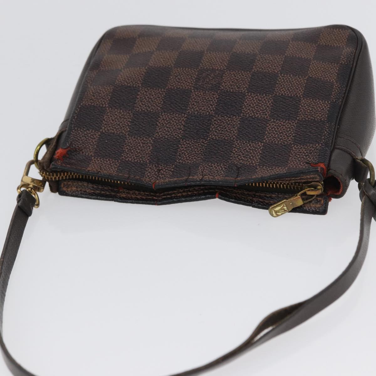 LOUIS VUITTON Damier Ebene Trousse Makeup Pouch N51982 LV Auth LNZ264