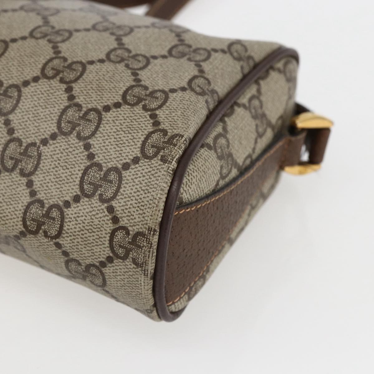 GUCCI GG Supreme Web Sherry Line Bag PVC Beige Gold 89 02 018 Auth LNZ269