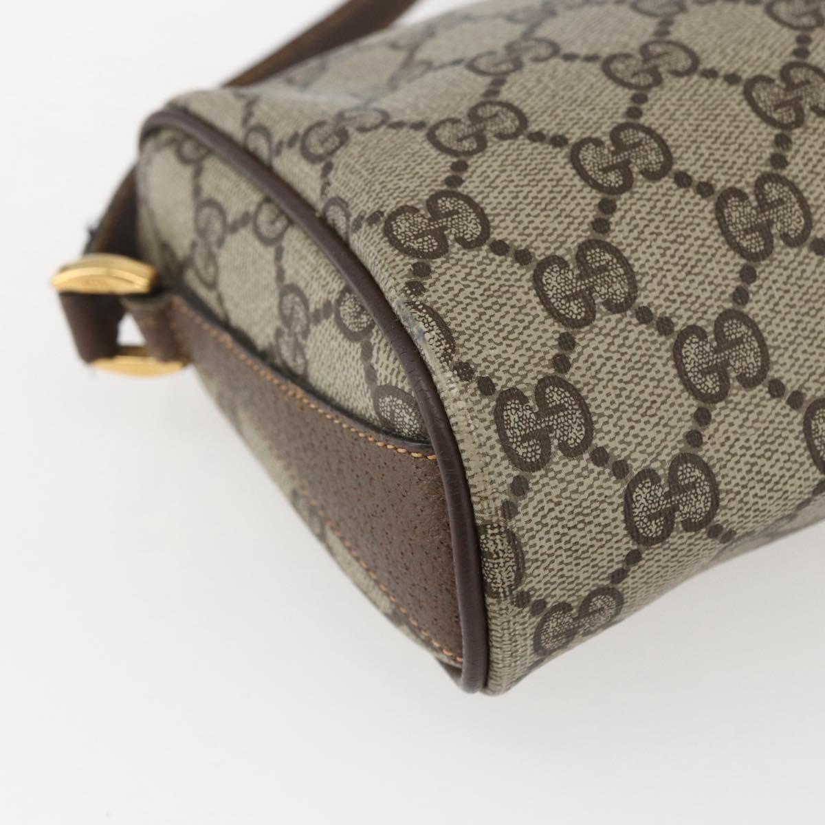 GUCCI GG Supreme Web Sherry Line Bag PVC Beige Gold 89 02 018 Auth LNZ269