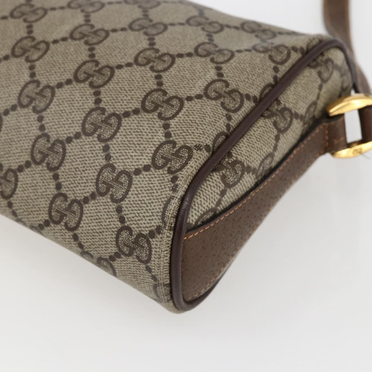 GUCCI GG Supreme Web Sherry Line Bag PVC Beige Gold 89 02 018 Auth LNZ269