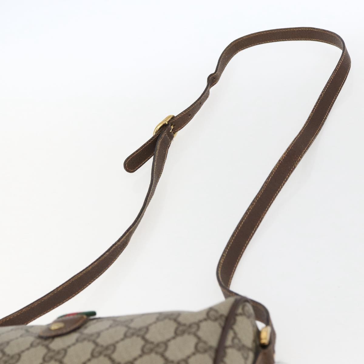 GUCCI GG Supreme Web Sherry Line Bag PVC Beige Gold 89 02 018 Auth LNZ269