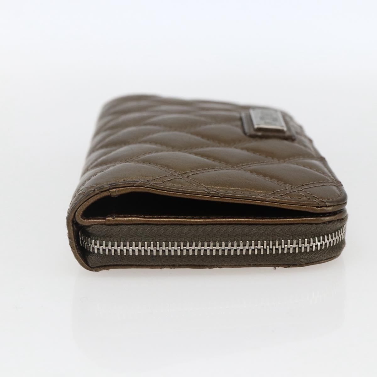 CHANEL Bicolore Long Wallet Leather Gold CC Auth LNZ276V