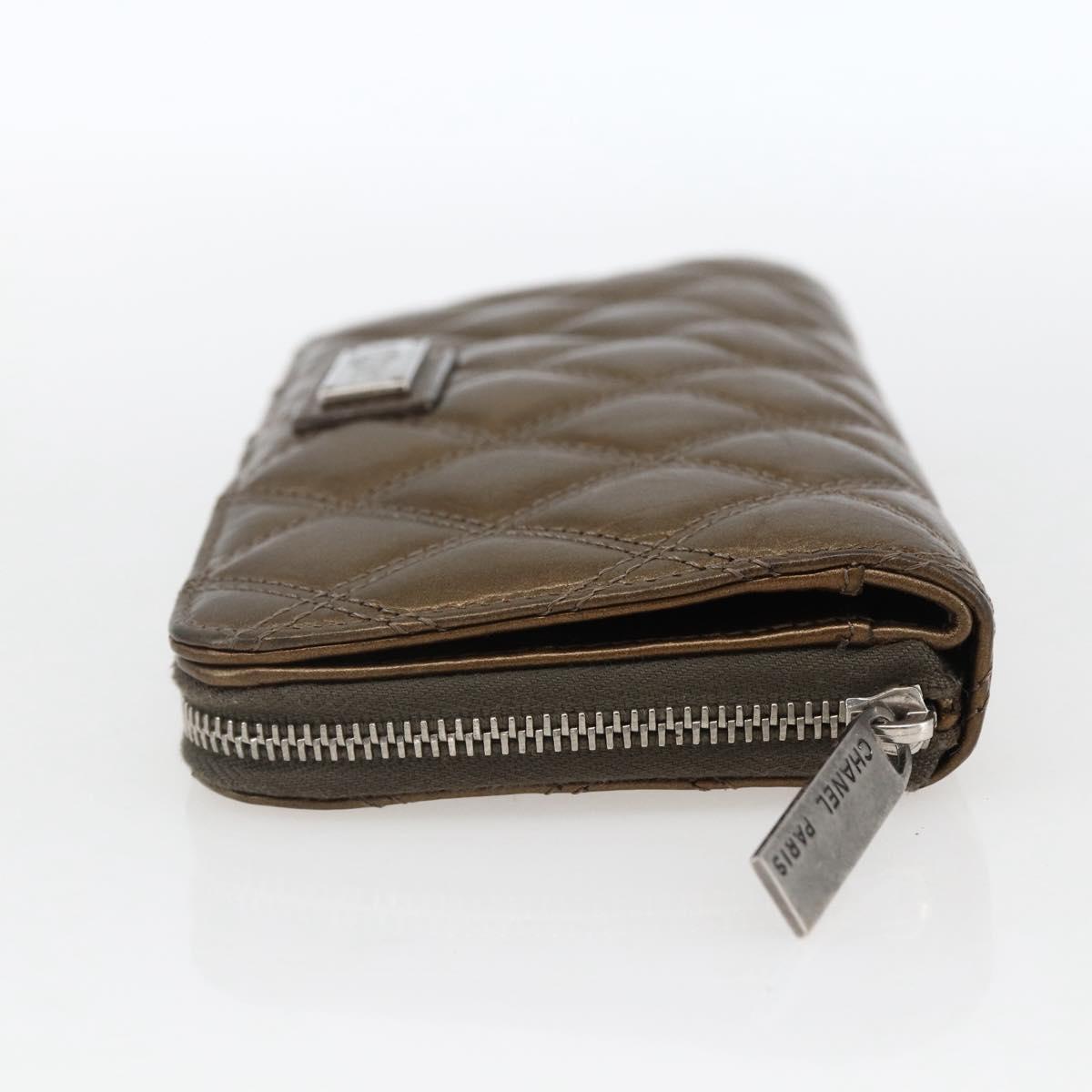 CHANEL Bicolore Long Wallet Leather Gold CC Auth LNZ276V