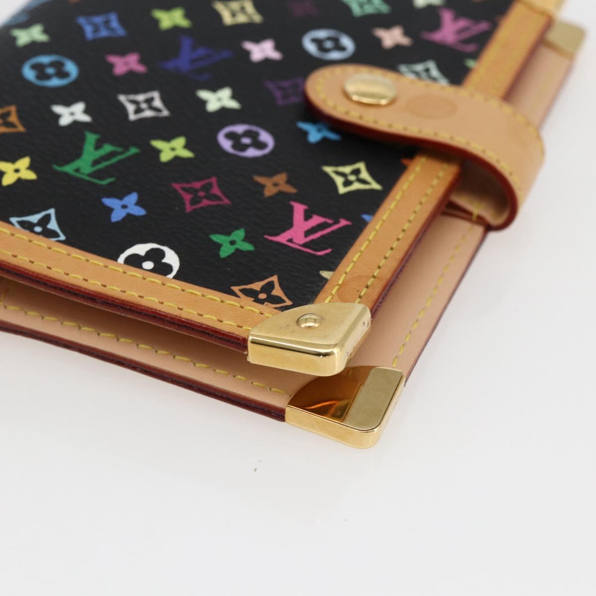 LOUIS VUITTON Multicolor Agenda PM Day Planner Cover Black R20895 Auth LNZ285V