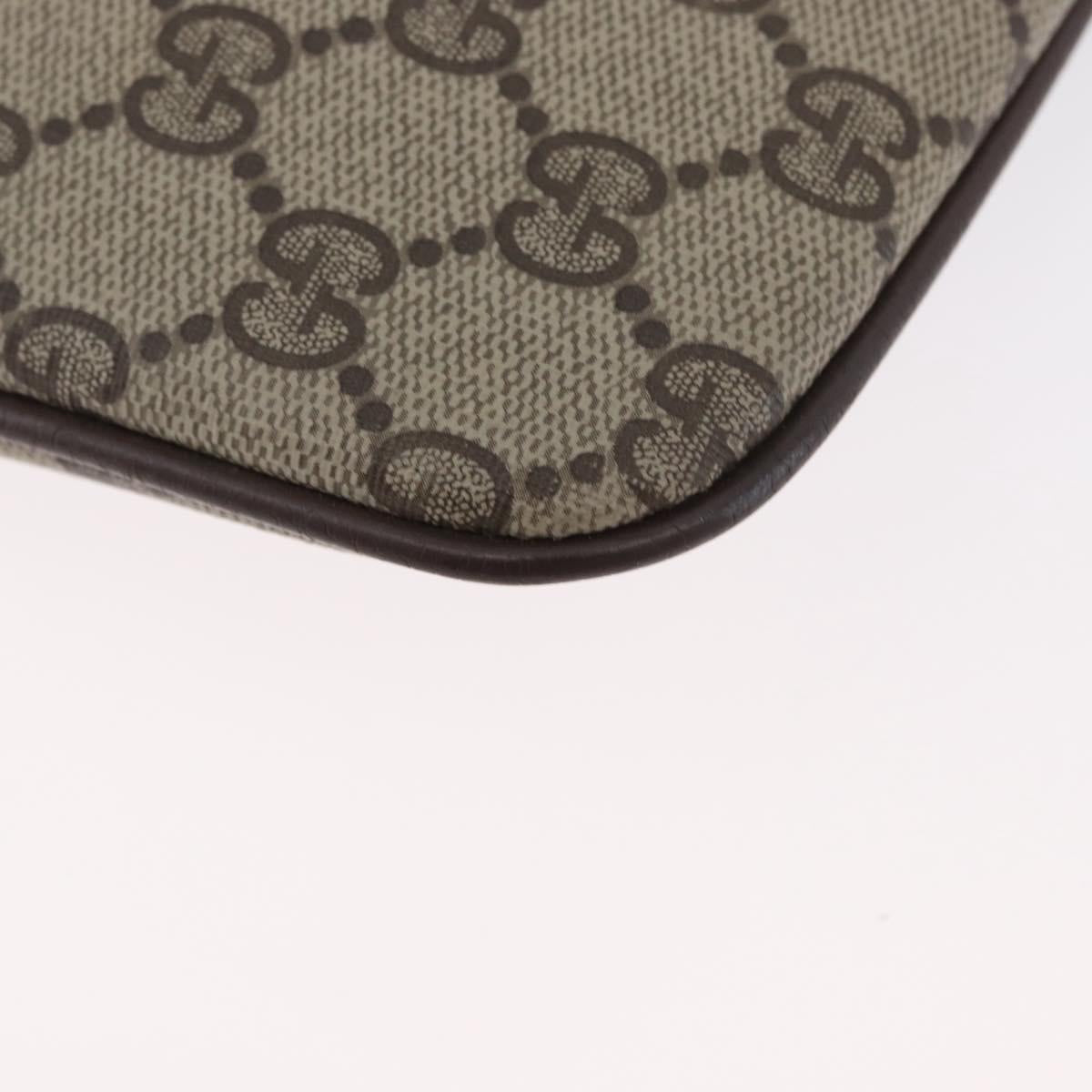 GUCCI GG Supreme Web Sherry Line Bag PVC Beige Gold 904 02 047 Auth LNZ296