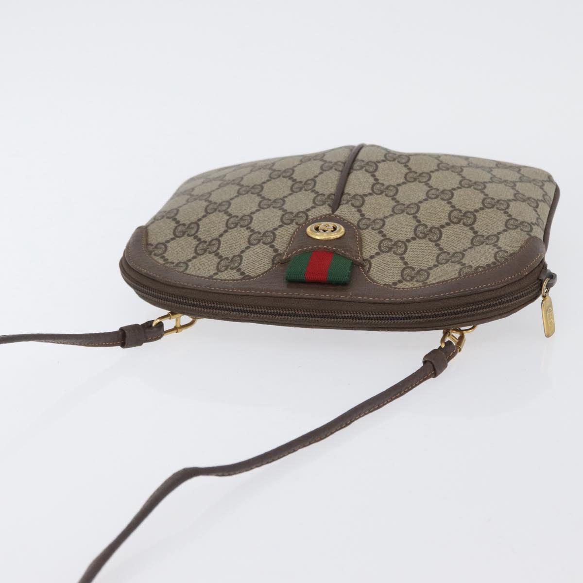 GUCCI GG Supreme Web Sherry Line Bag PVC Beige Gold 904 02 047 Auth LNZ296