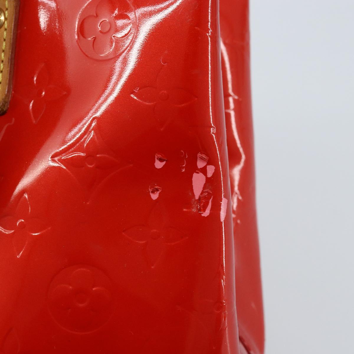 LOUIS VUITTON Monogram Vernis Reade PM Hand Bag Red Rouge M91088 LV Auth LNZ297