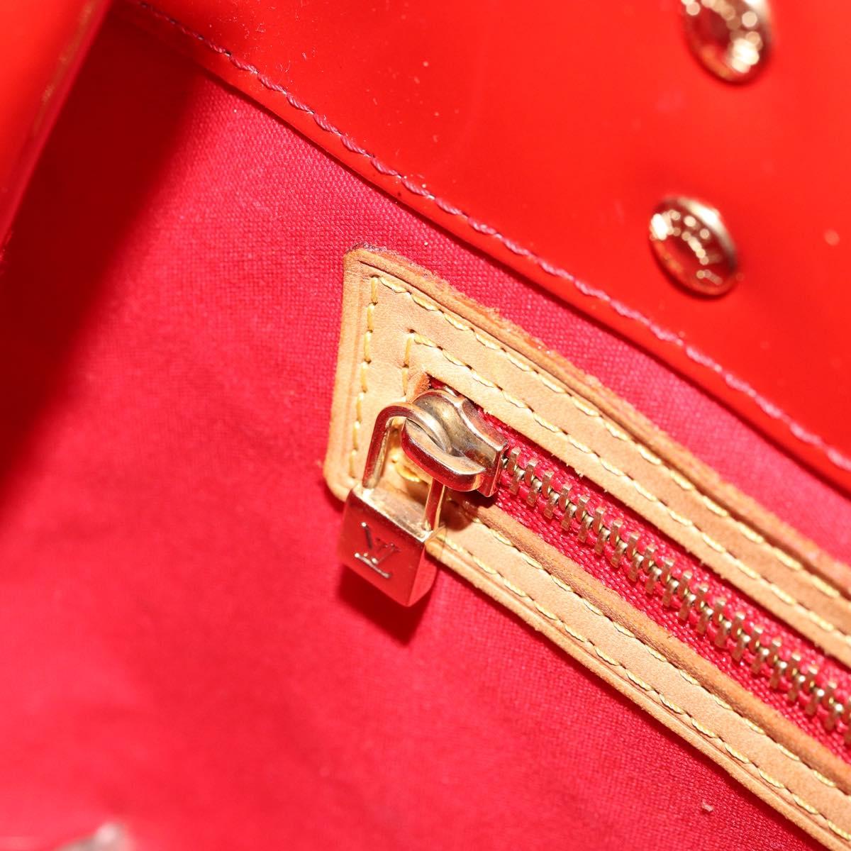 LOUIS VUITTON Monogram Vernis Reade PM Hand Bag Red Rouge M91088 LV Auth LNZ297