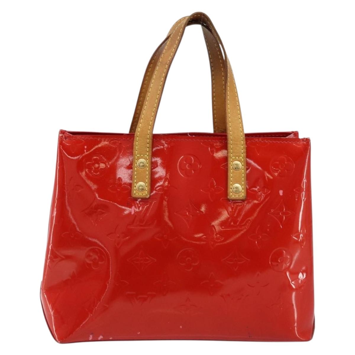 LOUIS VUITTON Monogram Vernis Reade PM Hand Bag Red Rouge M91088 LV Auth LNZ297