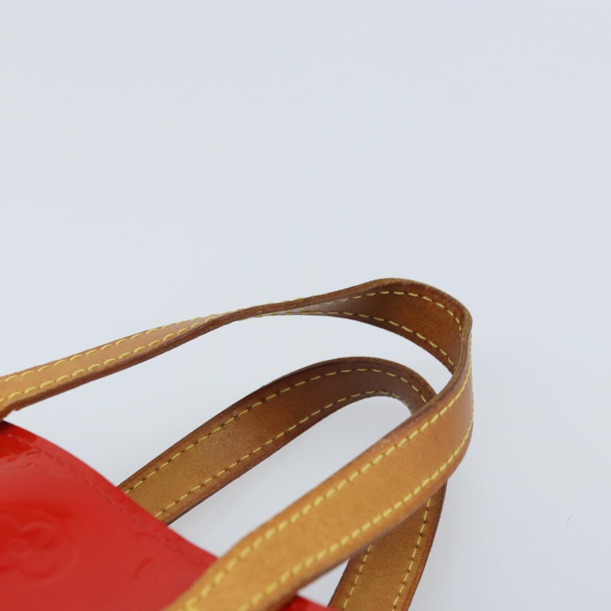 LOUIS VUITTON Monogram Vernis Reade PM Hand Bag Red Rouge M91088 LV Auth LNZ297