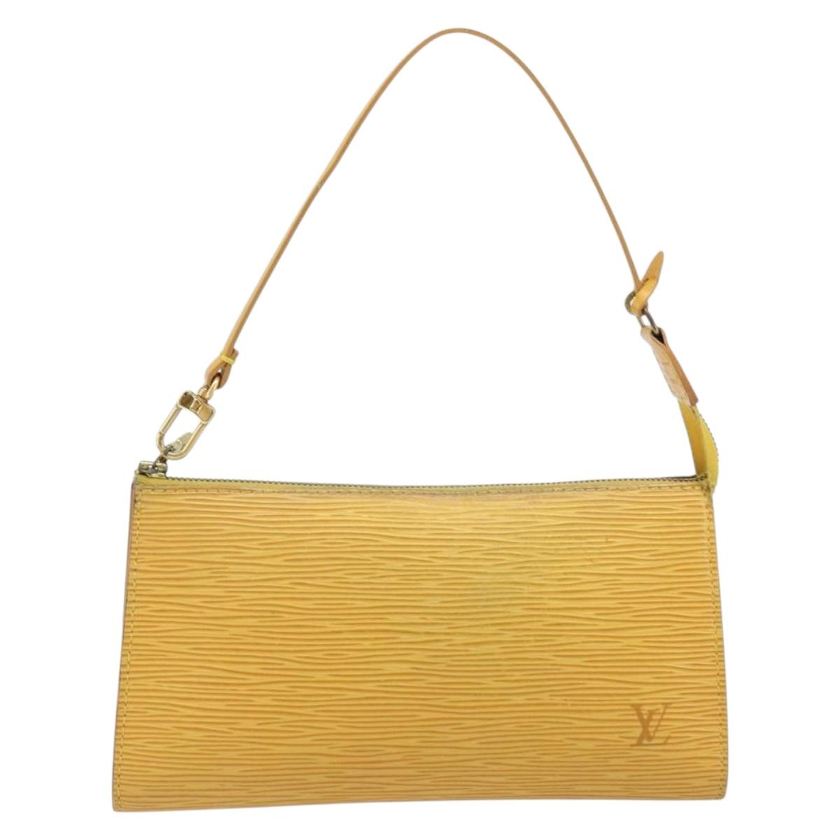LOUIS VUITTON Epi Pochette Accessoires Pouch Yellow M52949 LV Auth LNZ299