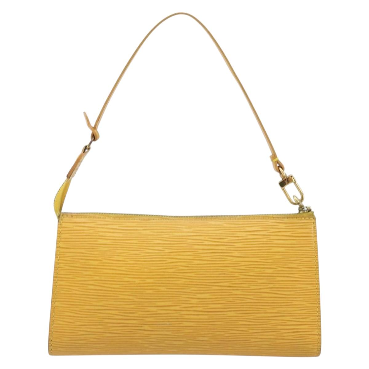 LOUIS VUITTON Epi Pochette Accessoires Pouch Yellow M52949 LV Auth LNZ299