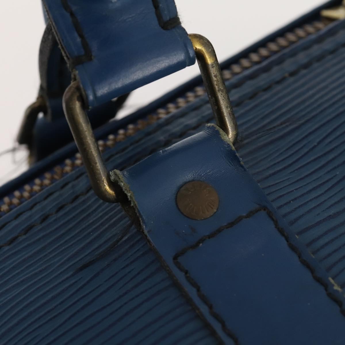LOUIS VUITTON Epi Keepall 50 Boston Bag Blue M42965 LV Auth LNZ303