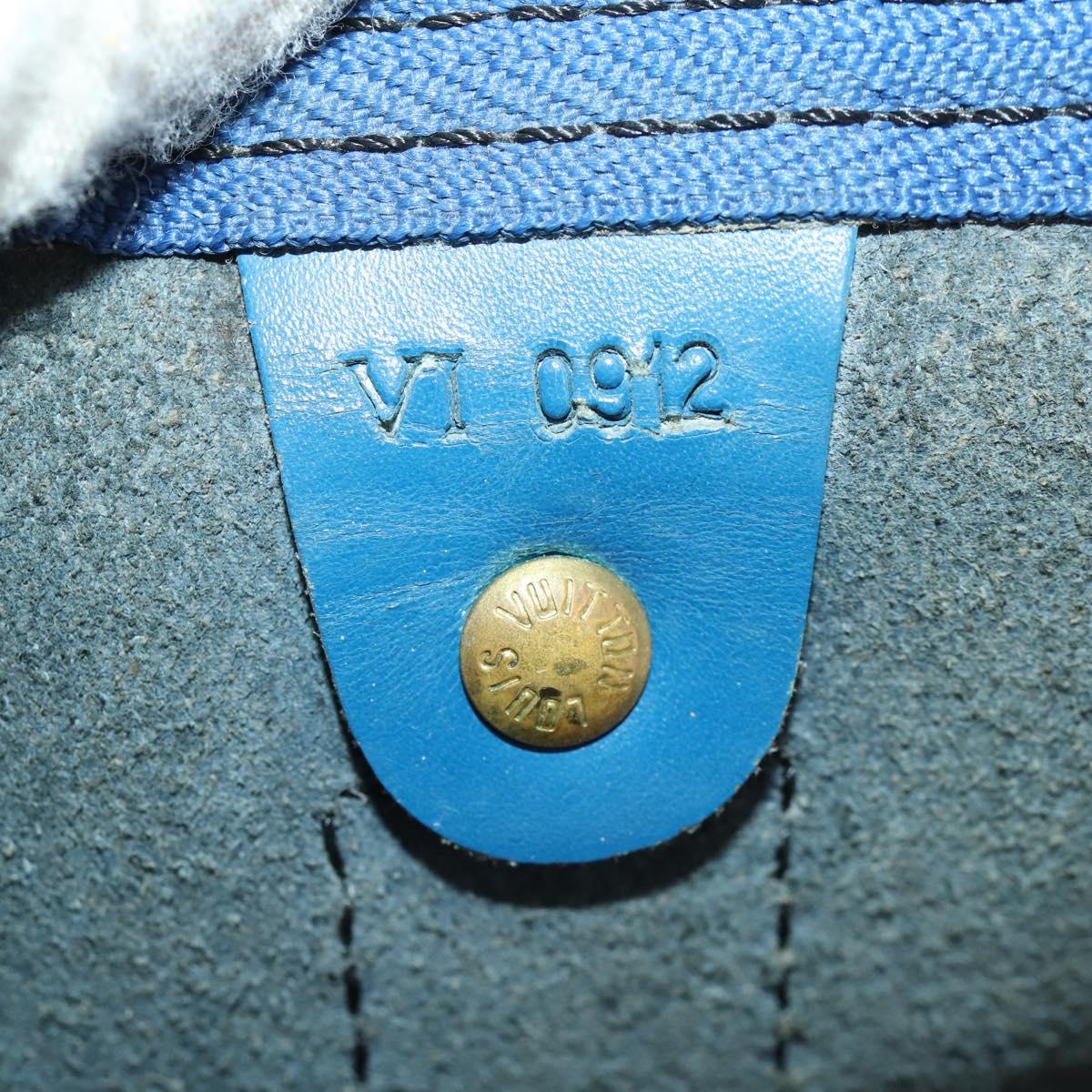 LOUIS VUITTON Epi Keepall 50 Boston Bag Blue M42965 LV Auth LNZ303