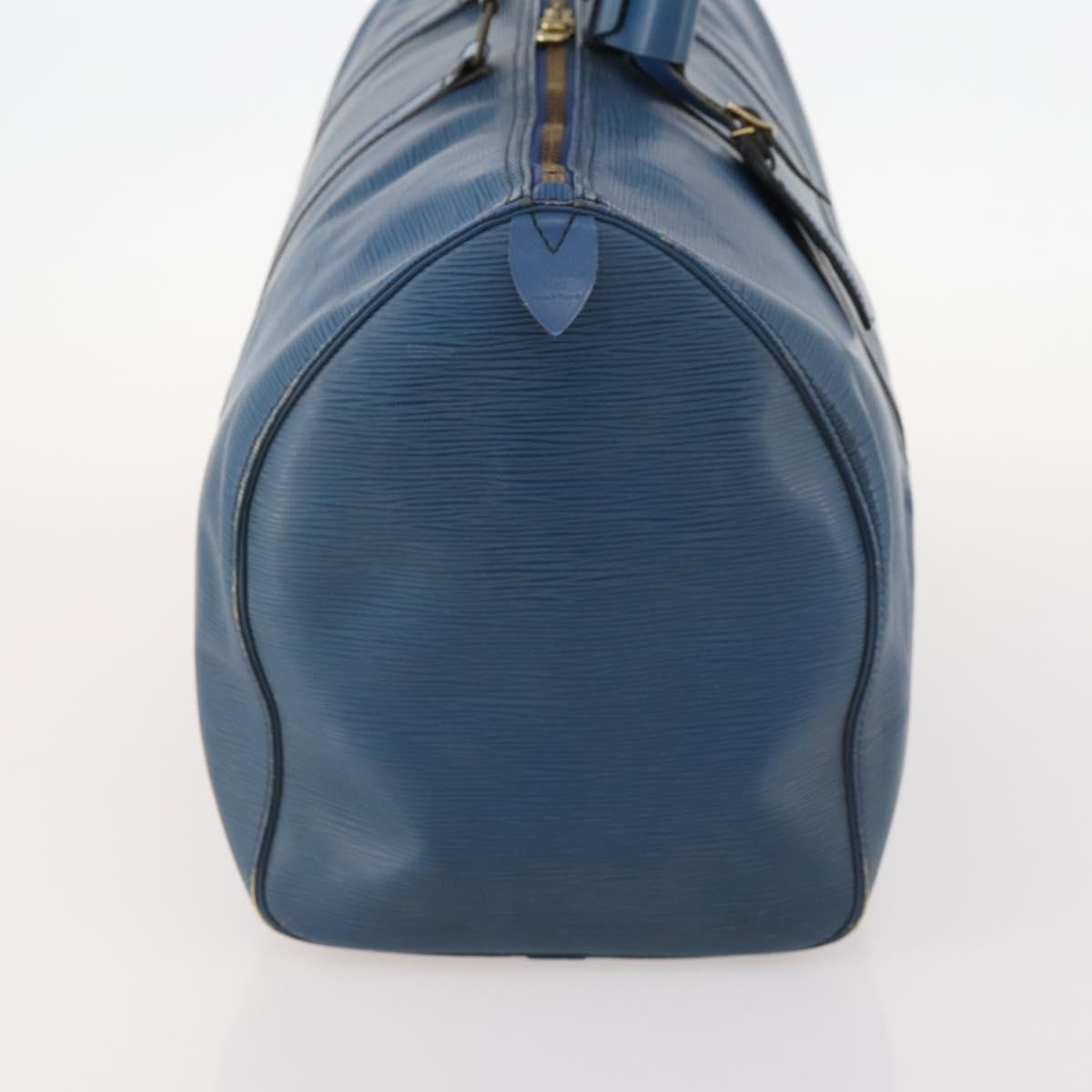 LOUIS VUITTON Epi Keepall 50 Boston Bag Blue M42965 LV Auth LNZ303