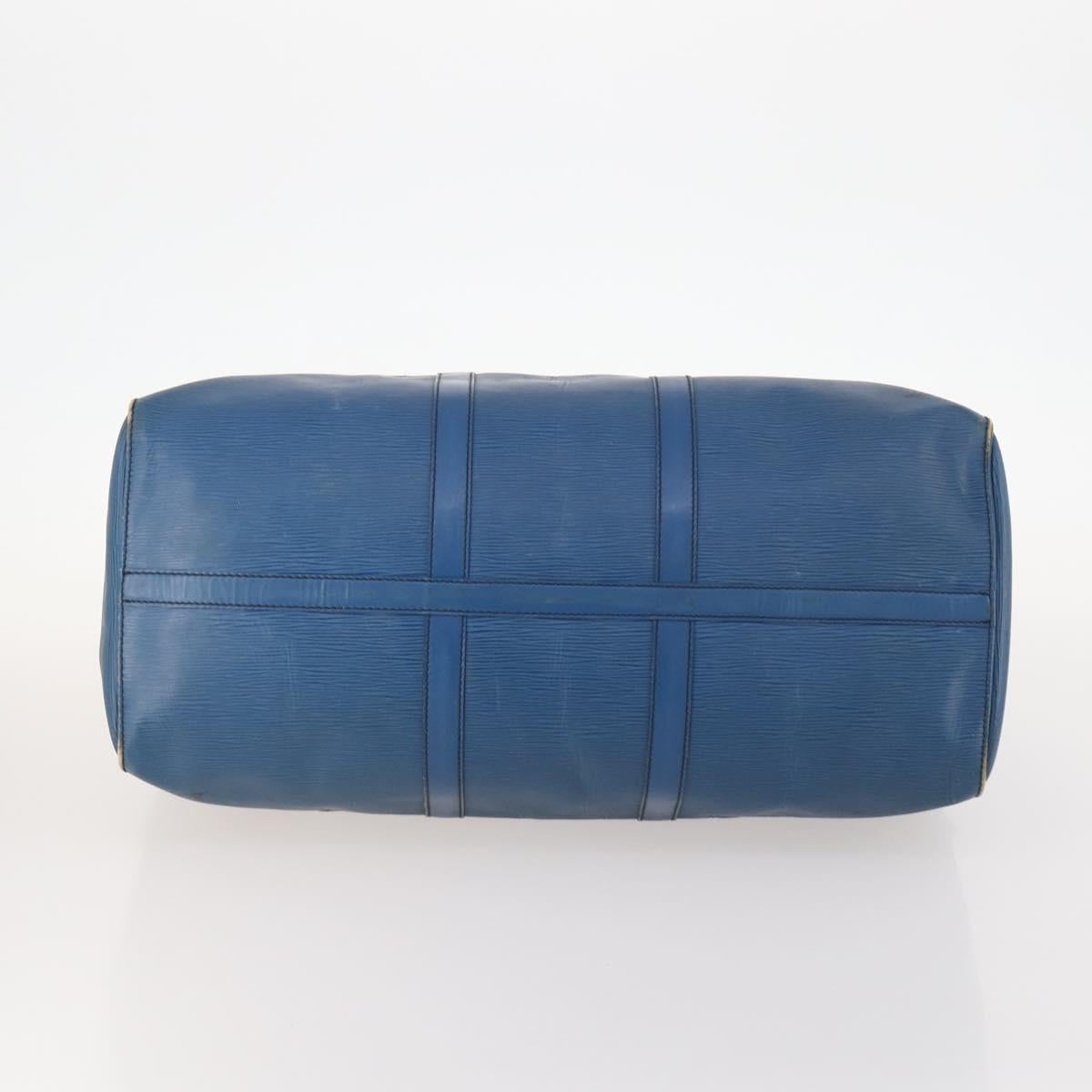 LOUIS VUITTON Epi Keepall 50 Boston Bag Blue M42965 LV Auth LNZ303