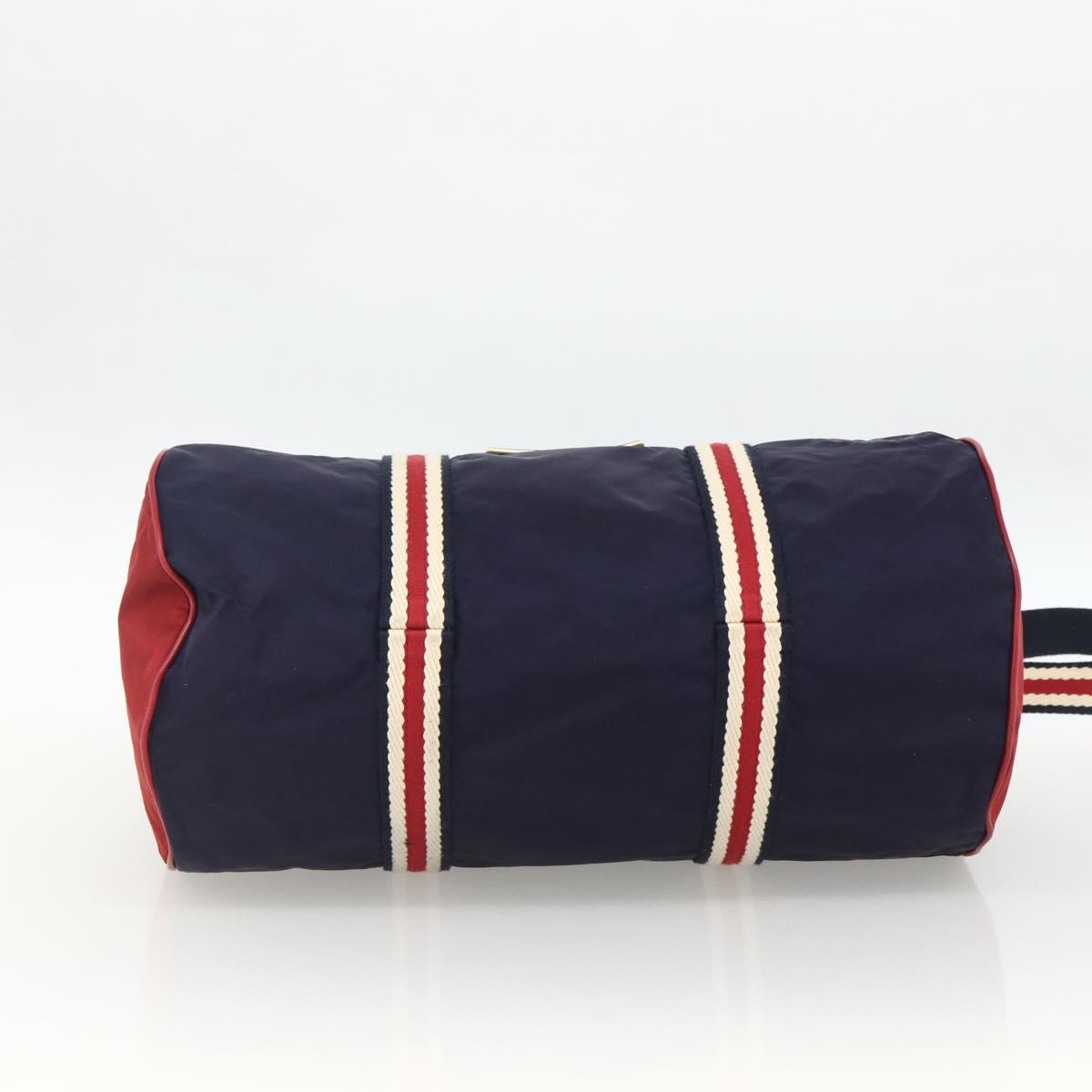 GUCCI Sherry Line Hand Bag Nylon 2way Navy Red 189657 Auth LNZ304