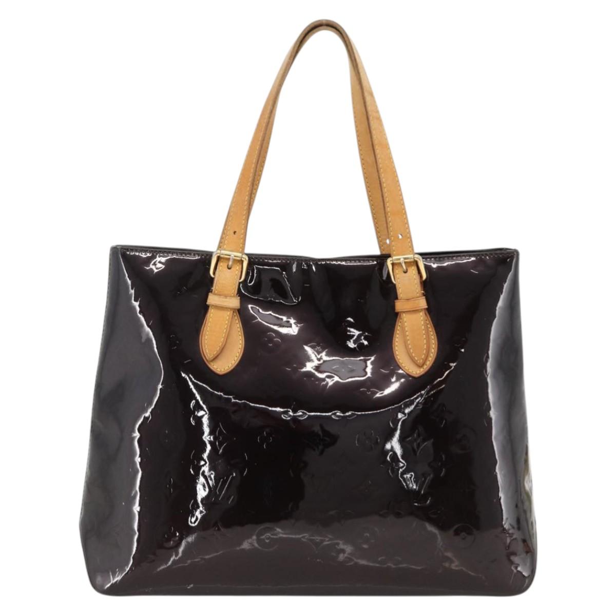 LOUIS VUITTON Monogram Vernis Brentwood Tote Bag Amarante M91994 LV Auth LNZ305