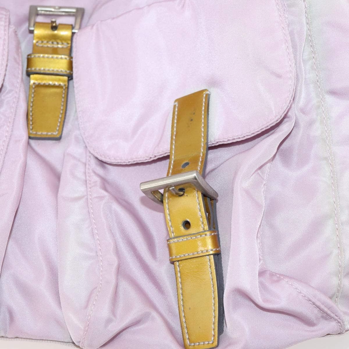 PRADA Backpack Nylon Pink Silver Auth LNZ309