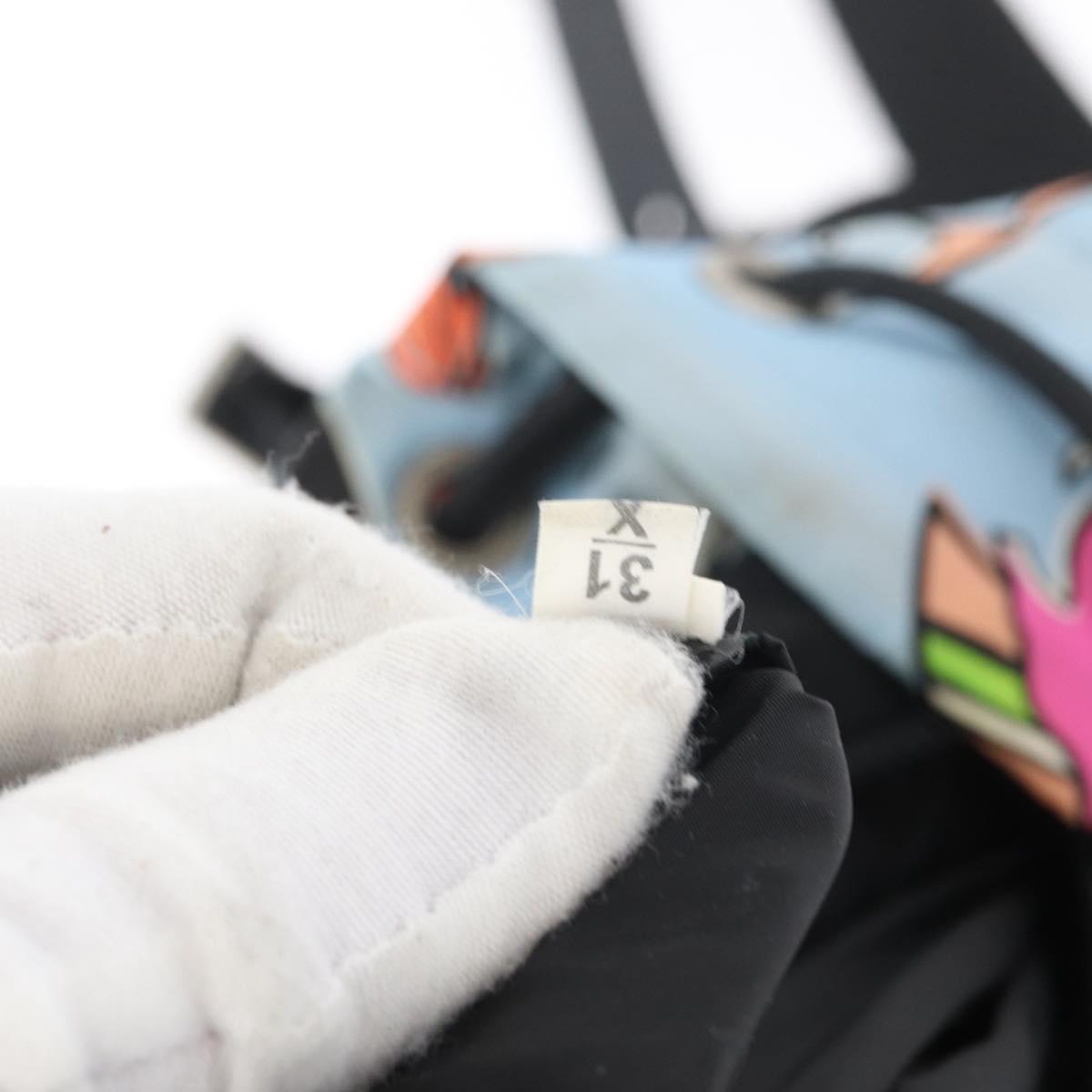 PRADA Backpack Nylon Light Blue Silver Auth LNZ330