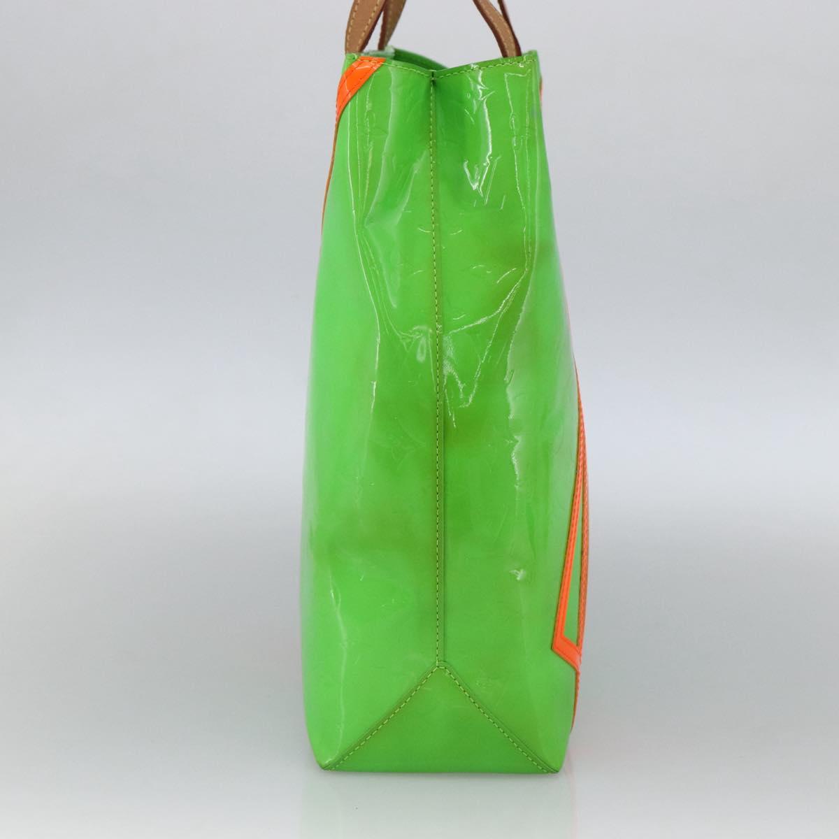 LOUIS VUITTON Monogram Vernis Fluo Reade MM Tote Bag Veil M91901 LV Auth LNZ334V