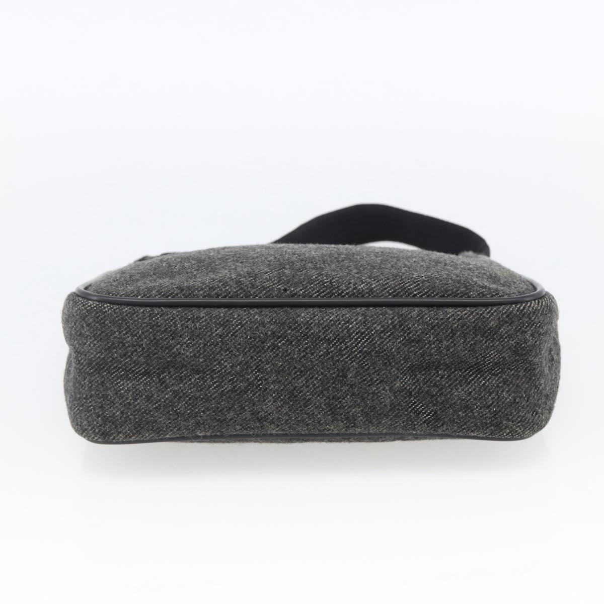 PRADA Hand Pouch Wool Gray Auth LNZ343