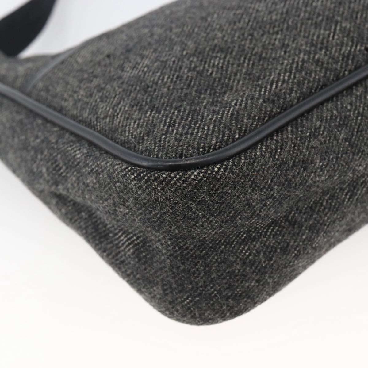 PRADA Hand Pouch Wool Gray Auth LNZ343