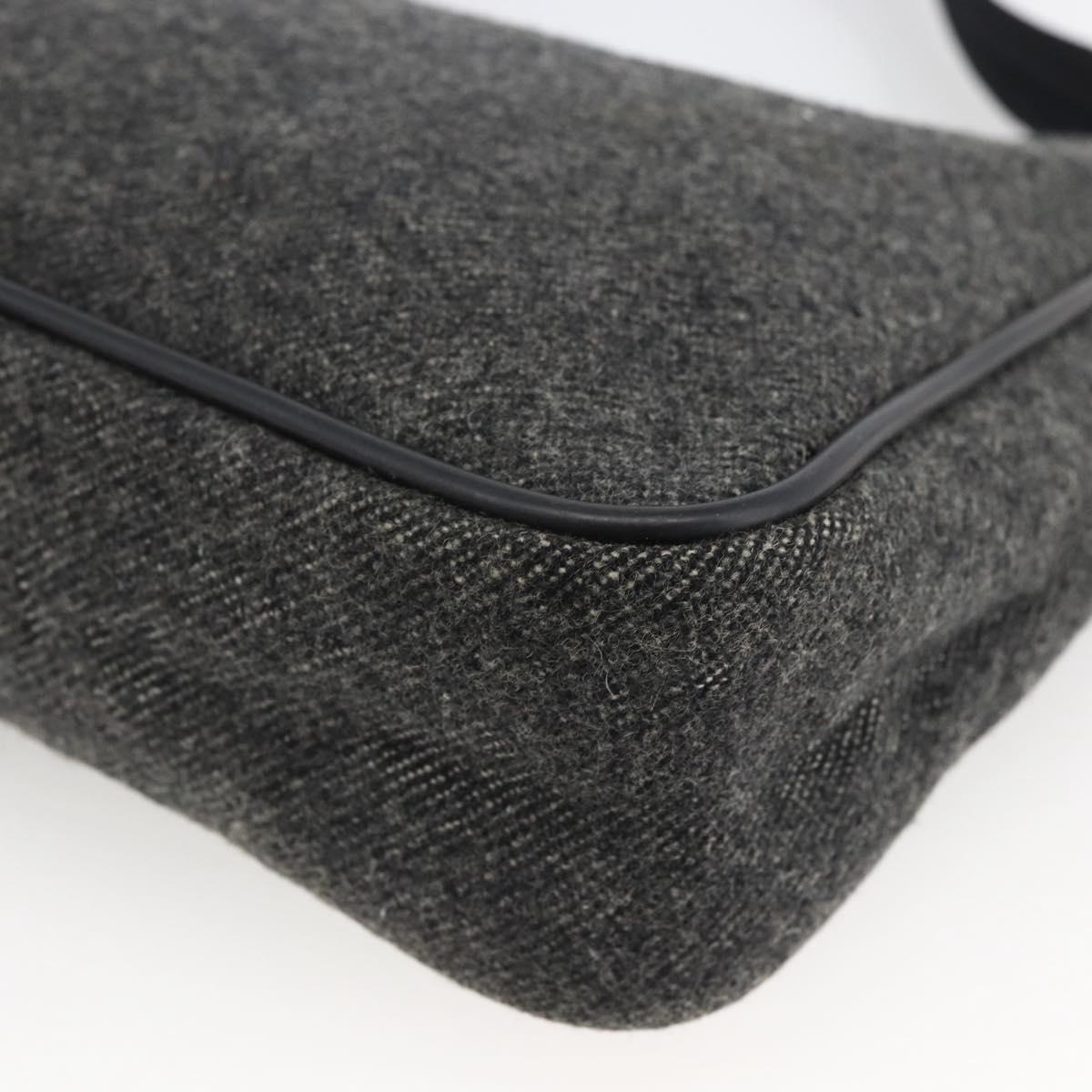 PRADA Hand Pouch Wool Gray Auth LNZ343