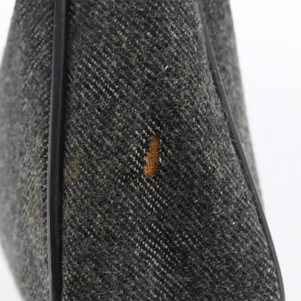 PRADA Hand Pouch Wool Gray Auth LNZ343