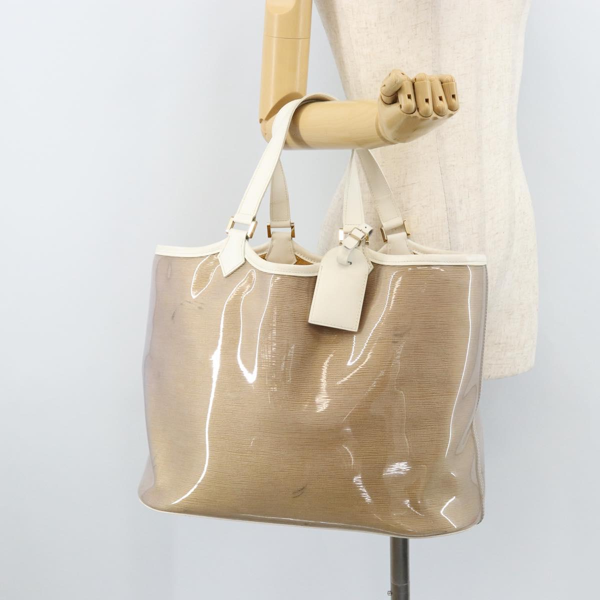 LOUIS VUITTON Epi Plage Lagoon Bay Tote Bag White Clear M92151 LV Auth LNZ349