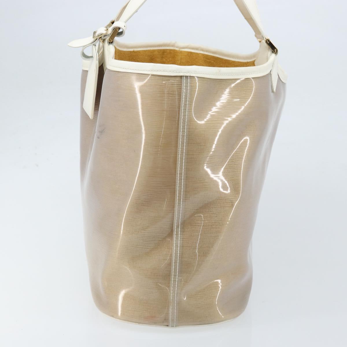 LOUIS VUITTON Epi Plage Lagoon Bay Tote Bag White Clear M92151 LV Auth LNZ349