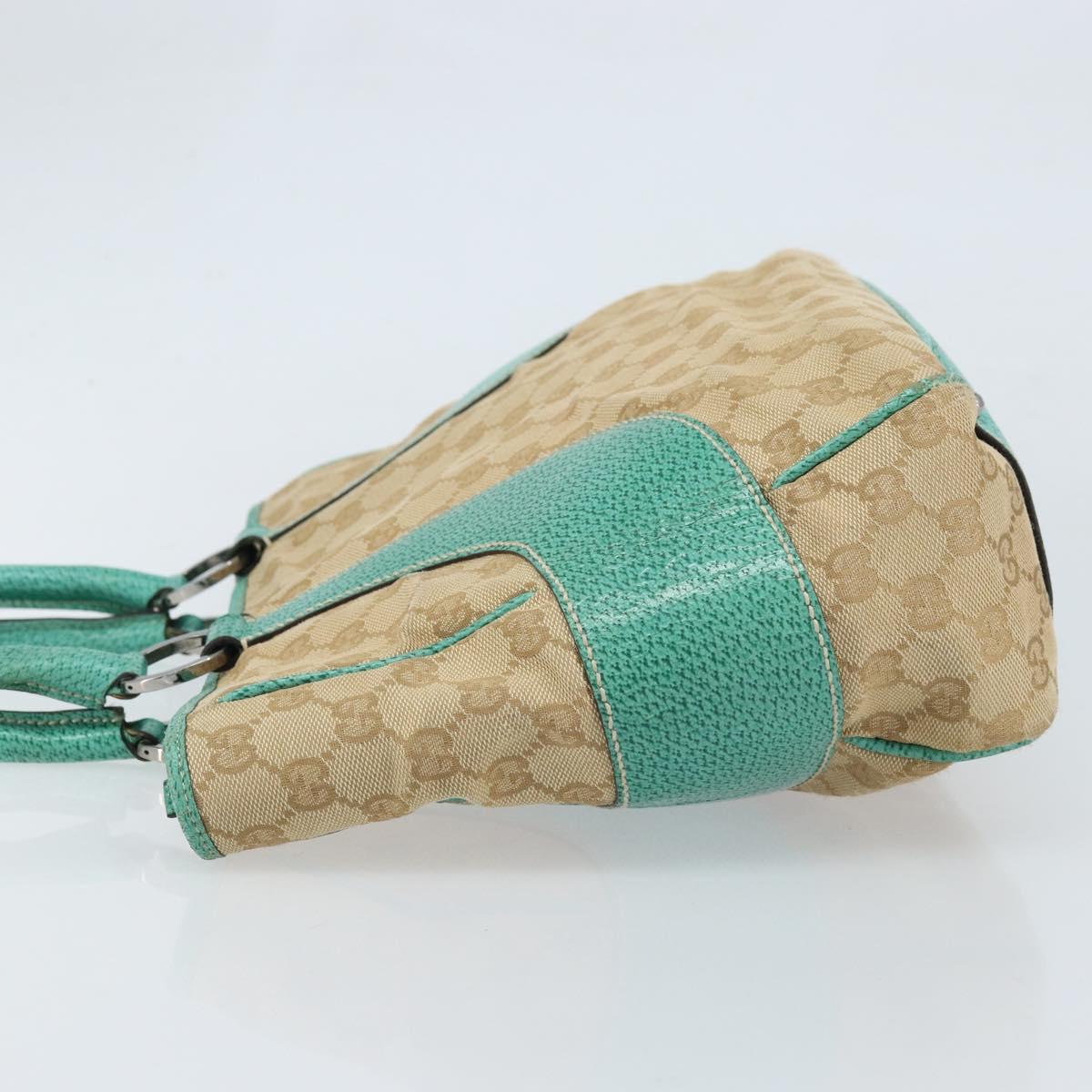 GUCCI GG Canvas Hand Bag Beige Silver 113011 Auth LNZ350