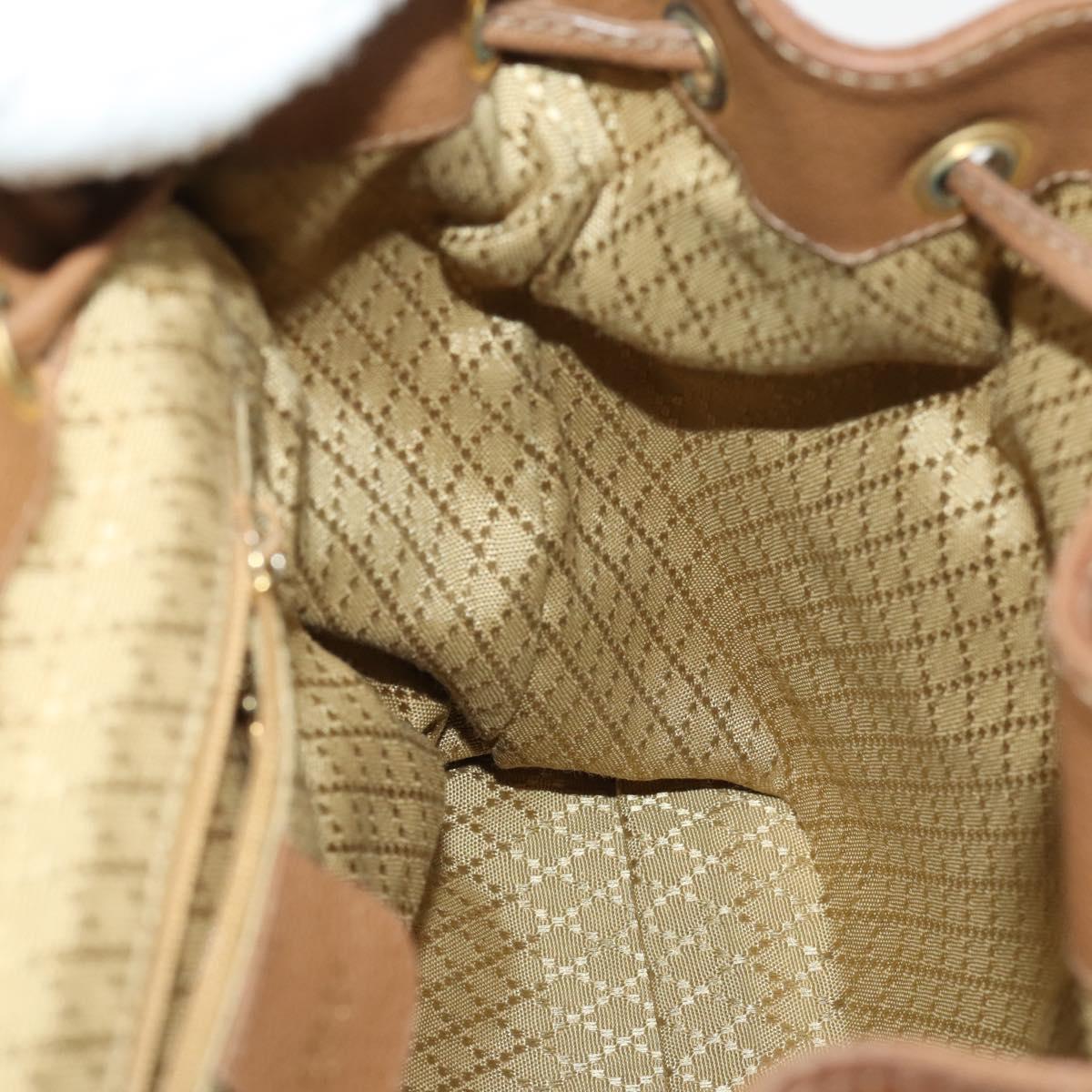 GUCCI Bamboo Backpack Suede Brown Gold 003 2058 0016 Auth LNZ352