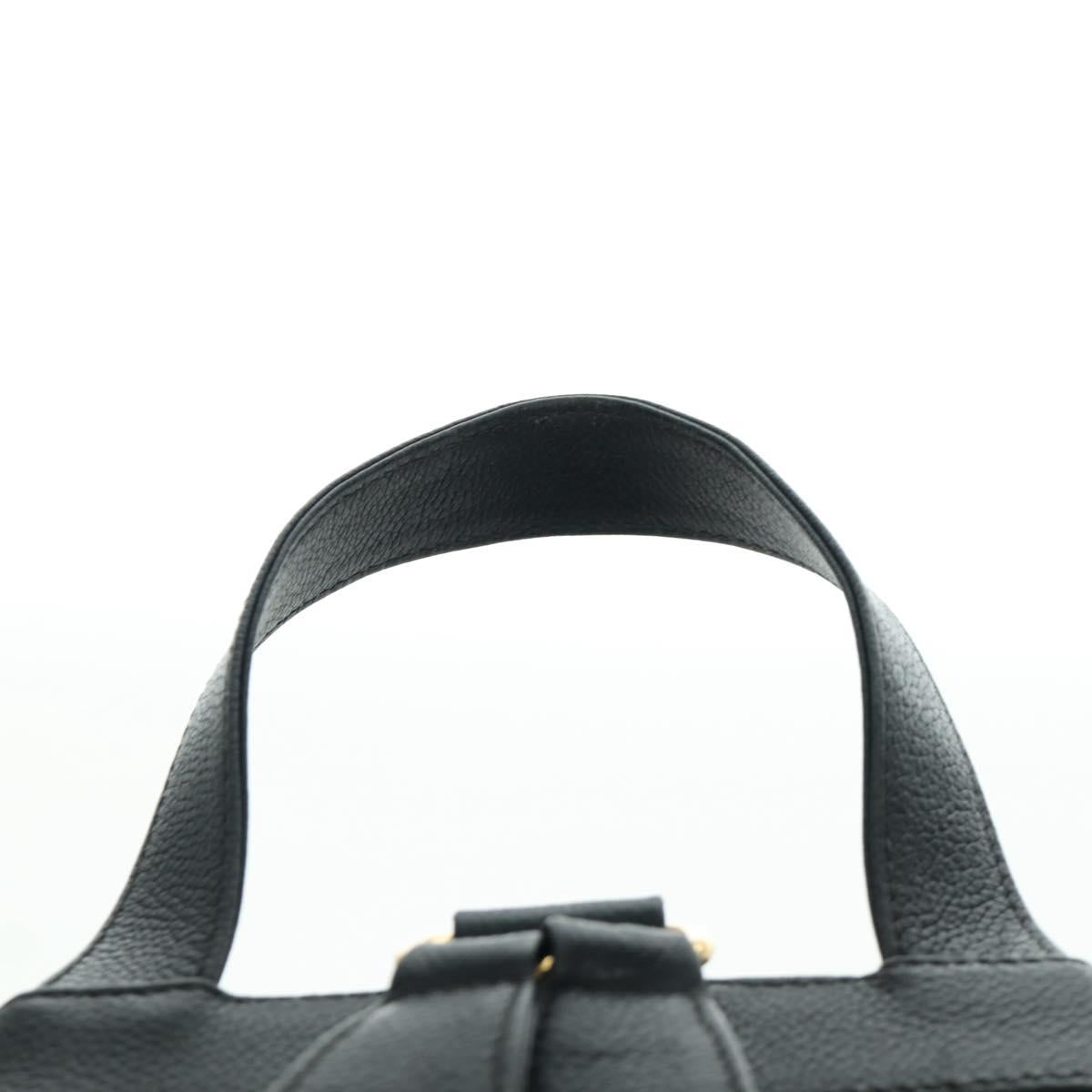 TIFFANY&Co. Backpack Leather Black Gold Auth LNZ354V