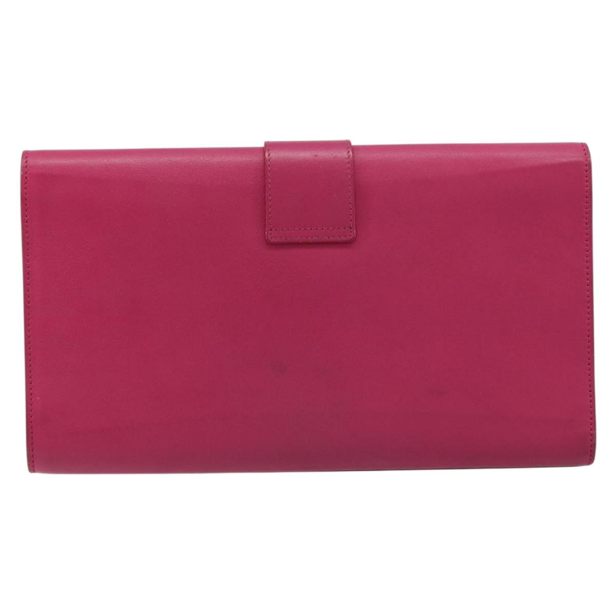 SAINT LAURENT Y Line Clutch Bag Leather Pink Gold 311213 Auth LNZ355