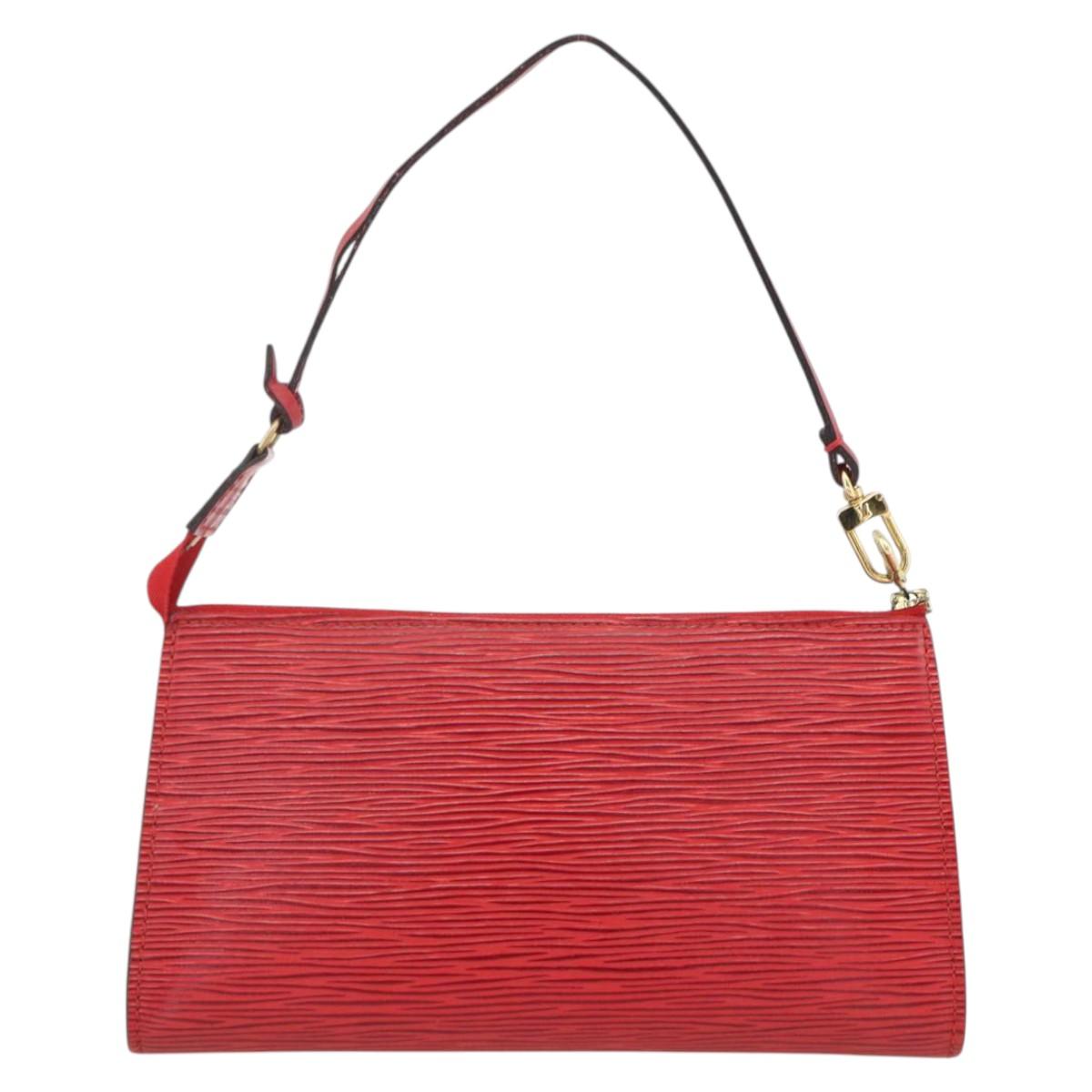 LOUIS VUITTON Epi Pochette Accessoires Pouch Red M52947 LV Auth LNZ360