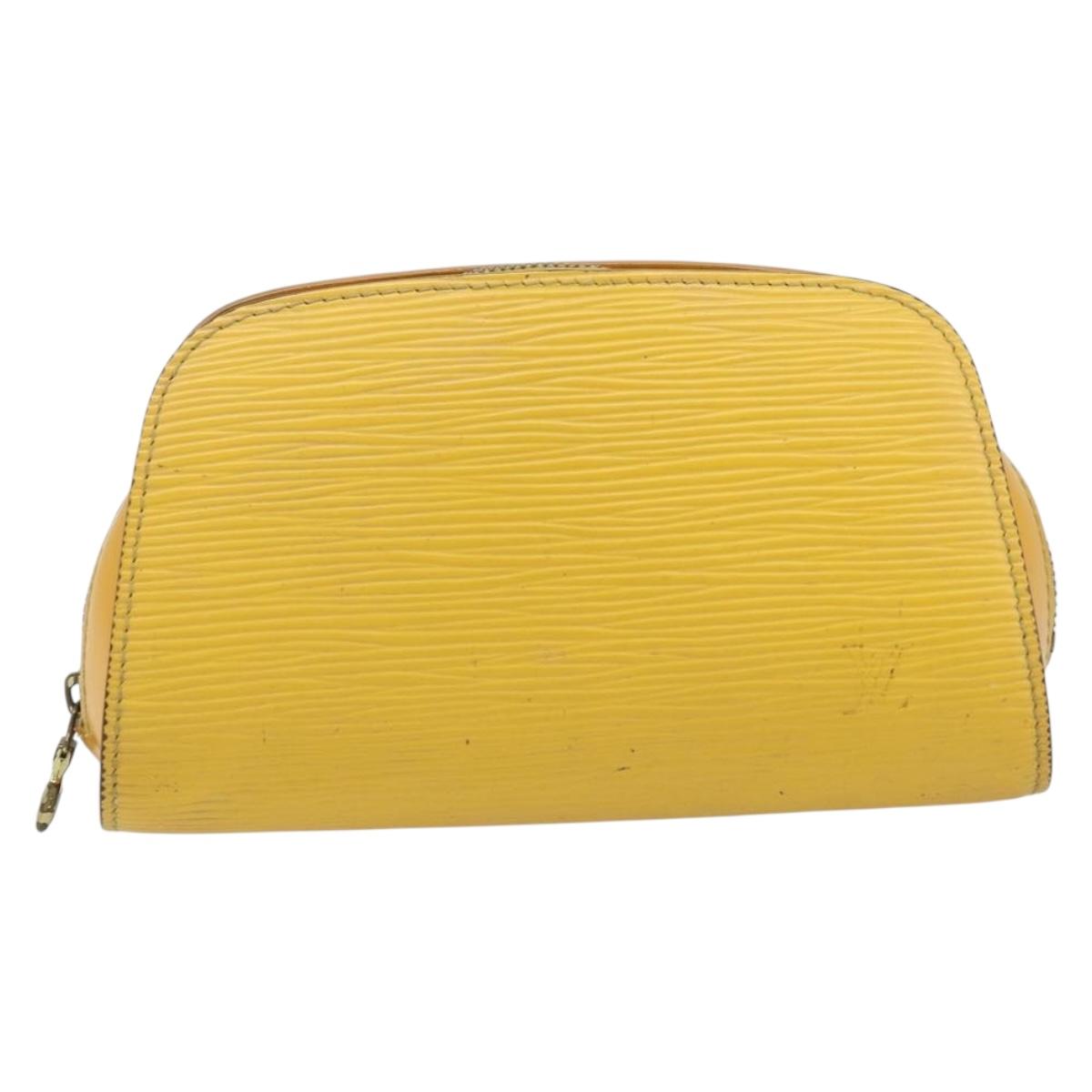 LOUIS VUITTON Epi Dauphine PM Pouch Yellow M48449 LV Auth LNZ367