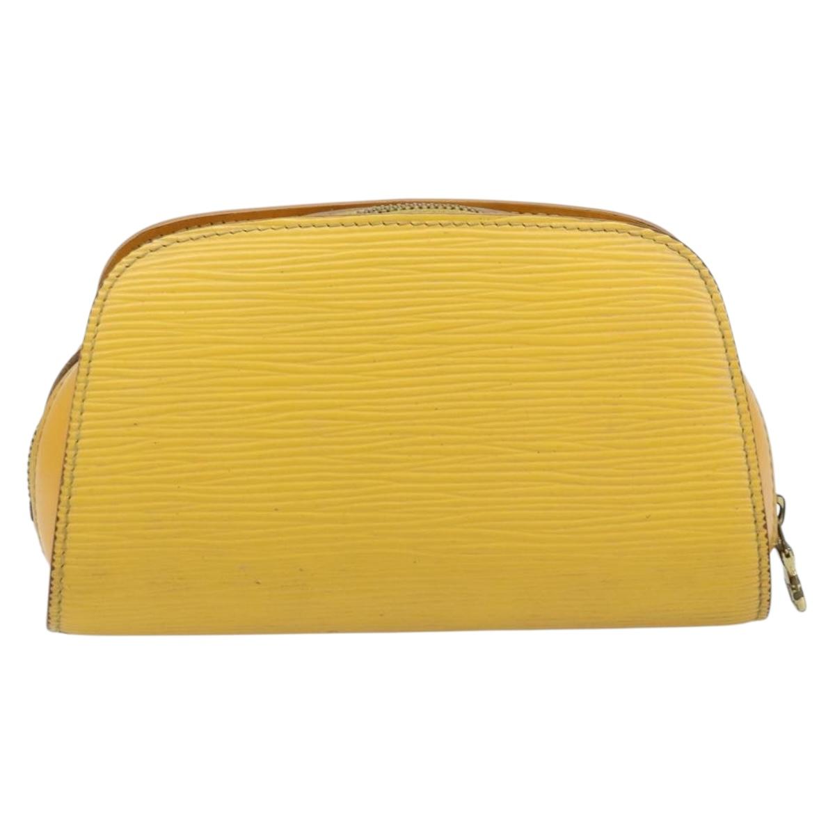 LOUIS VUITTON Epi Dauphine PM Pouch Yellow M48449 LV Auth LNZ367