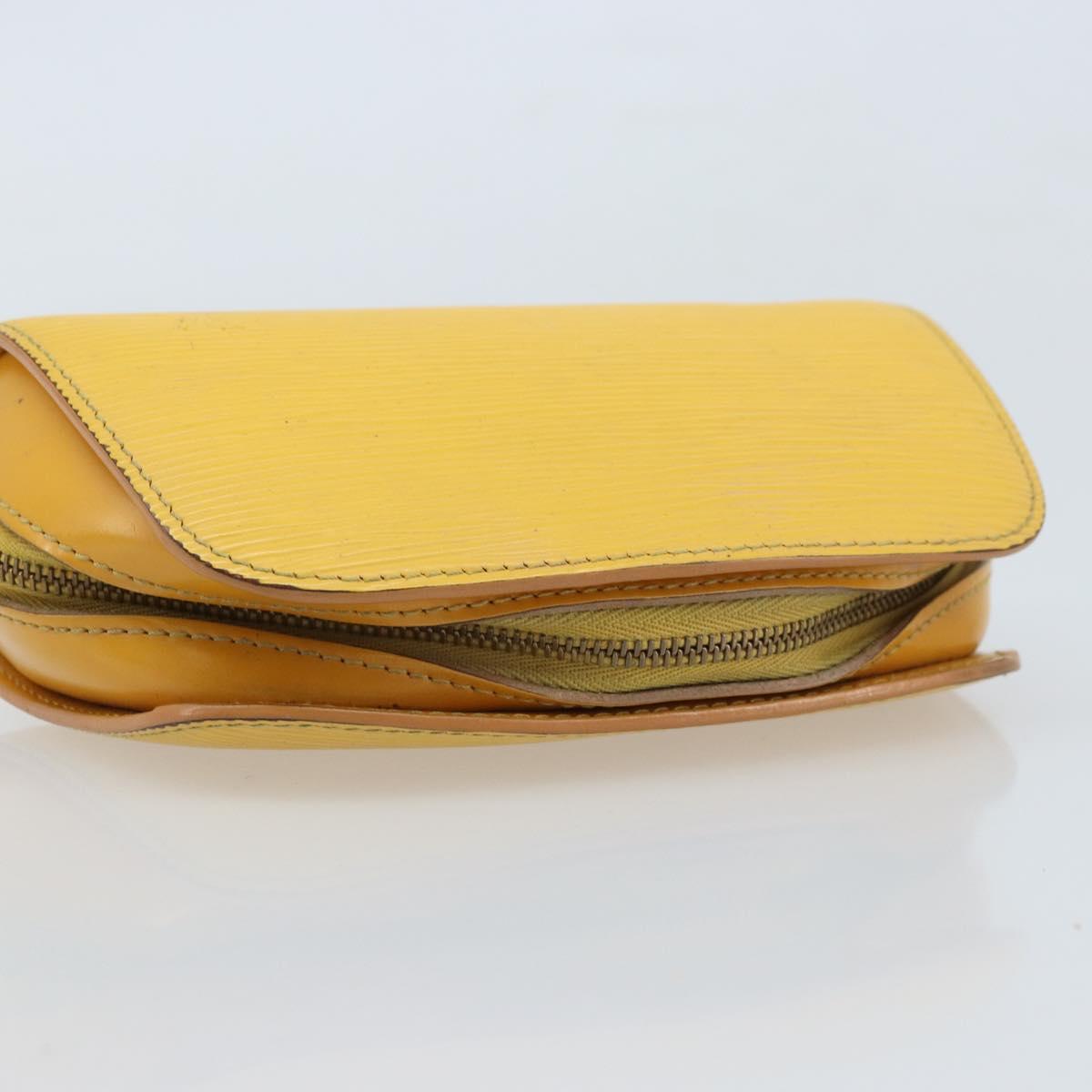 LOUIS VUITTON Epi Dauphine PM Pouch Yellow M48449 LV Auth LNZ367
