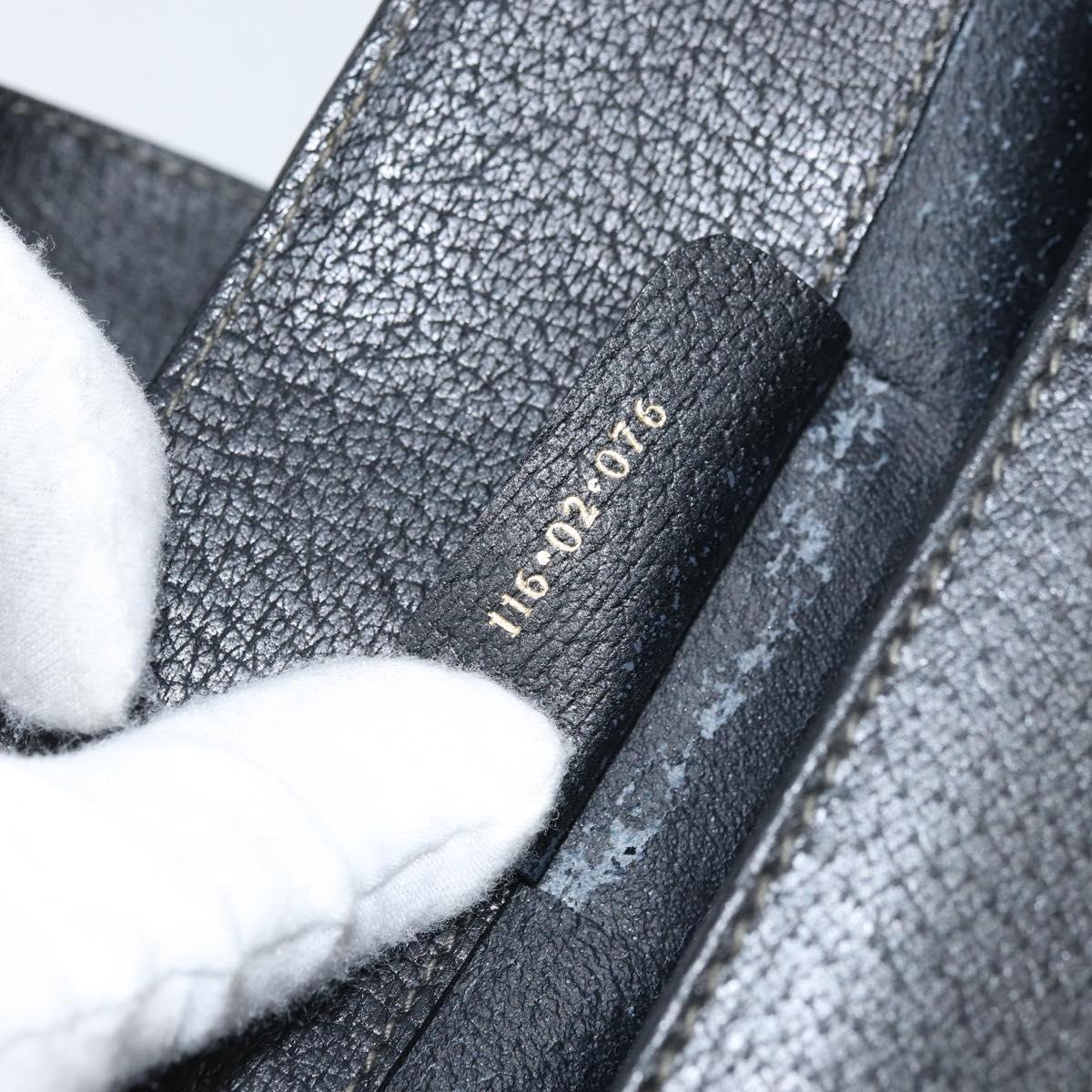 GUCCI GG Supreme Web Sherry Line Bag PVC Black Gold 116 02 076 Auth LNZ368