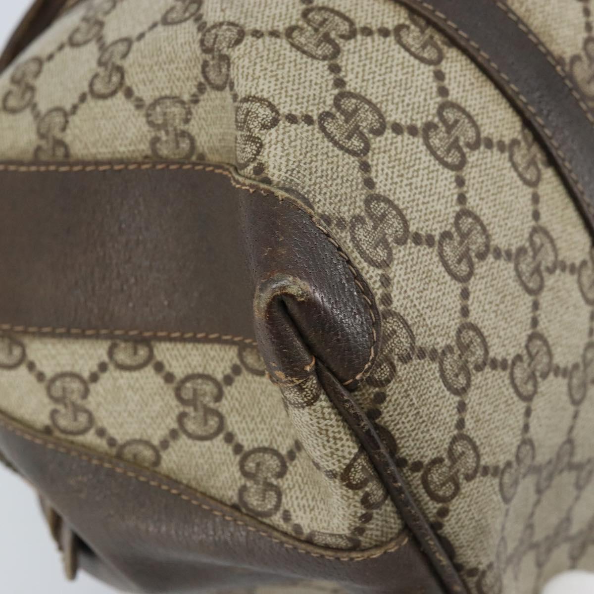 GUCCI GG Supreme Boston Bag PVC Beige Gold 14 03 3214 Auth LNZ370